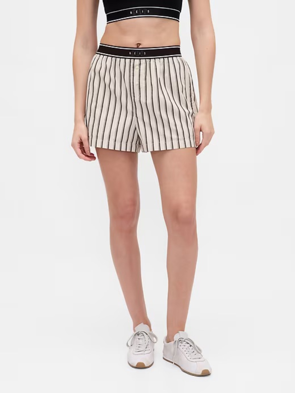 Gap x BEIS cotton poplin stripe boxer shorts NWT